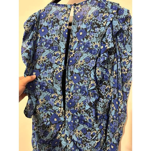 ZARA Blue Draped Mini Dress Size XS - Picture 4 of 5